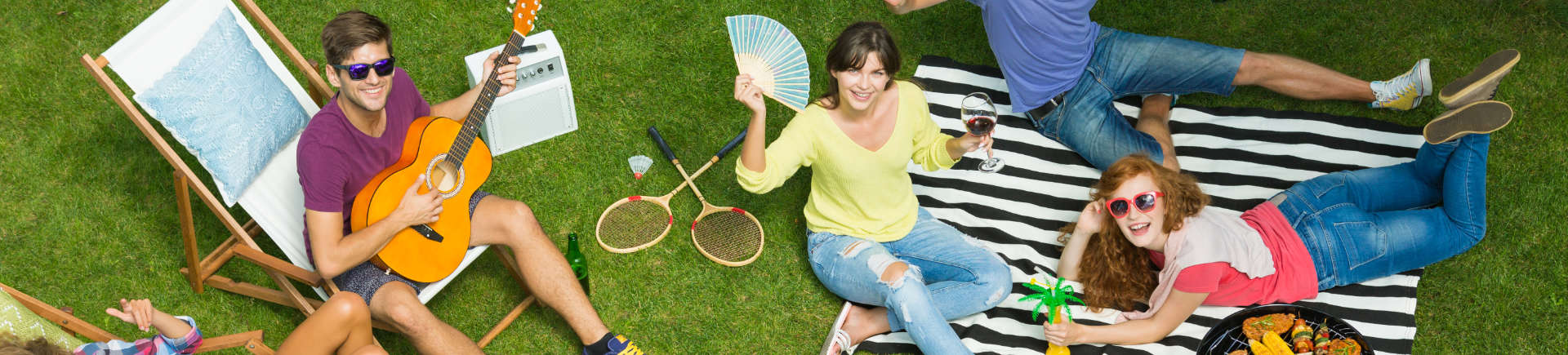 a group of friend relaxing on a picnic